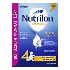 Купить Nutricia Нутрилон 4 Premium NutriBiotik Детское молочко с 18 мес 1200 г 1 шт цена