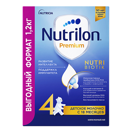 Изображение товара Нутрилон 4 Premium Нутрибиотик детское молочко с 18 месяцев 1200 г