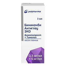 Купить Бимикомби Антиглау ЭКО капли глазные 0,3 мг/мл+5 мг/мл 3 мл 1 шт цена