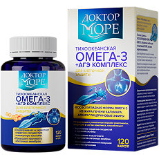 Купить Доктор Море Омега 3+АГЭ Комплекс капсулы по 0,25 г 120 шт цена