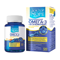 Купить Доктор Море Омега 3+АГЭ Комплекс капсулы по 0,25 г 120 шт цена
