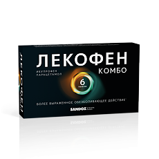 Купить Лекофен Комбо таблетки покрыт.плен.об. 200 мг+500 мг 6 шт цена