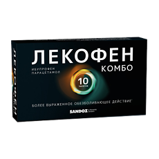 Купить Лекофен Комбо таблетки покрыт.плен.об. 200 мг+500 мг 10 шт цена
