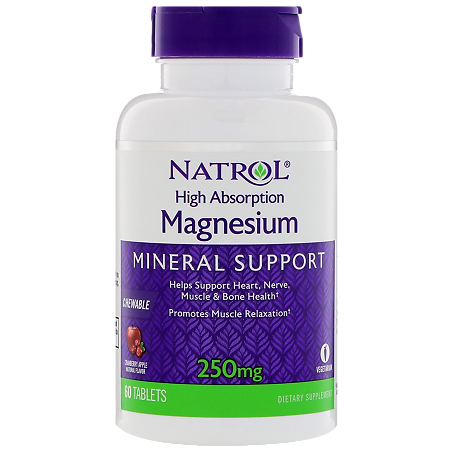 Natrol Магнезиум /Magnesium High Absorption 250 мг жевательные таблетки массой 1922 мг 60 шт