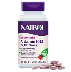 Изображение товара Natrol Витамин B12 5000 мкг/Vitamin B12 5000 mcg F/D быстрорастворимые таблетки массой 406-426 мг 100 шт
