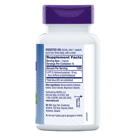 Natrol 5-гидрокситриптофан 50 мг /5-НТР 50 mg капсулы массой 333 мг 45 шт