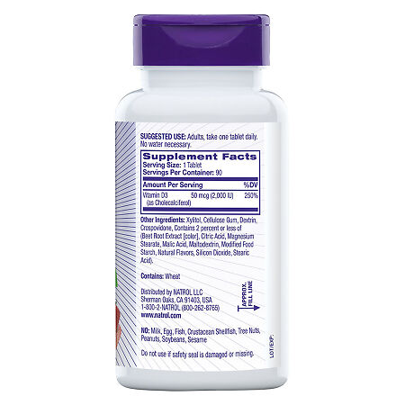 Natrol Витамин D3 /Vitamin D3 2000 ME таблетки быстрорастворимые массой 400-420 мг 90 шт