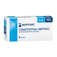 Купить Суматриптан-Вертекс таблетки покрыт.плен.об. 100 мг 6 шт цена