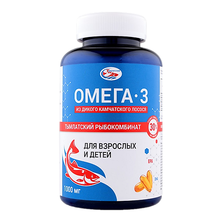 Омега-3 из дикого камчатского лосося для взрослых и детей Salmonica мягкие желатиновые капсулы по 1000 мг 160 шт