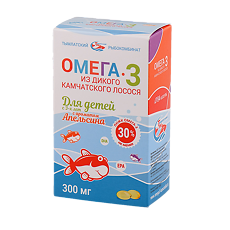Купить Омега-3 из дикого камчатского лосося для детей с 3-х лет Salmonica с ароматом апельсина мягкие желатиновые капсулы по 300 мг 84 шт цена
