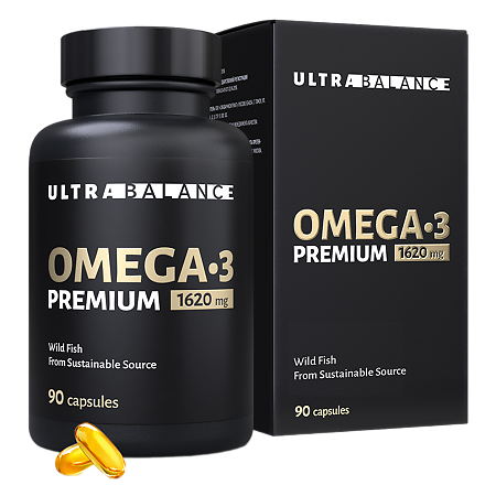 Изображение товара Омега-3/Omega-3 UltraBalance Premium жирные кислоты высокой концентрации мягкие желатиновые капсулы массой 1620 мг 90 шт