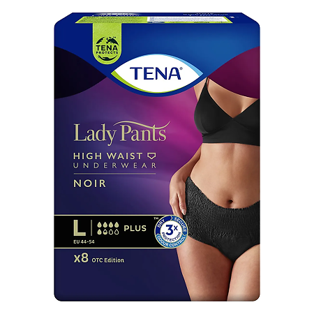 Tena Трусы впитывающие Lady Pants Plus Noir р.L, 8 шт
