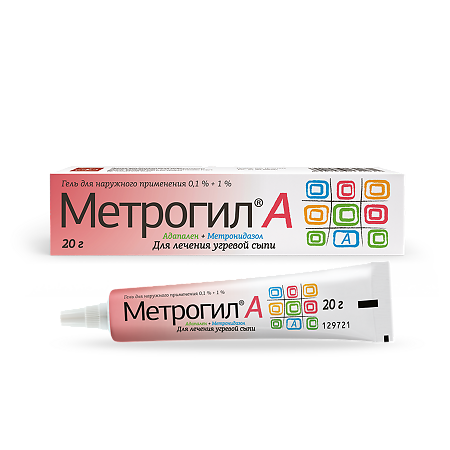 Изображение товара Метрогил А гель для наружного применения 0,1%+1% 20 г 1 шт