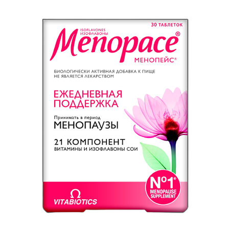Изображение товара Менопейс Изофлавоны (Isoflavones Menopace) таблетки массой 1118 мг 30 шт.