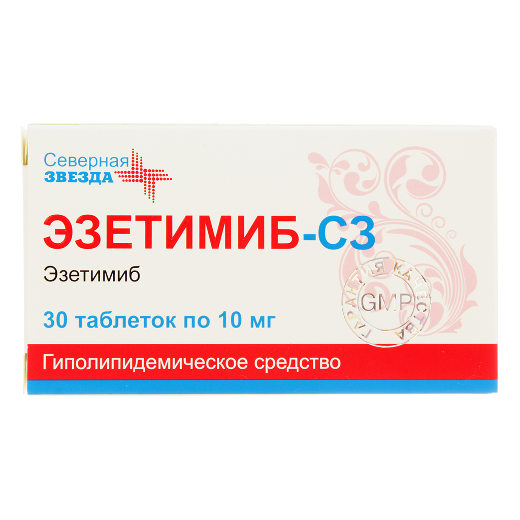 Эзетимиб-СЗ таблетки 10 мг 30 шт - , цена и отзывы, Эзетимиб-СЗ .