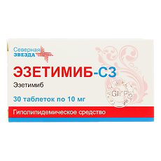 Изображение товара Эзетимиб-СЗ таблетки 10 мг 30 шт