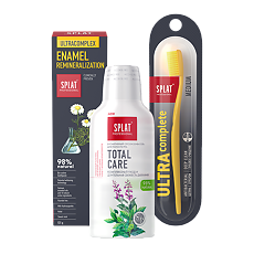 Купить Splat Набор З/п Pro-Biome Ultracomplex 125г+ОполаскивательTotal Care 275 мл+З/щ Ultra Complete средняя 1 уп цена