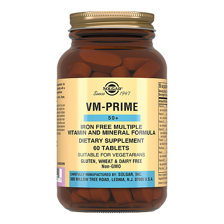 Изображение товара Solgar Мультивитаминный и минеральный комплекс 50+ / VM Prime 50+ Tablets таблетки массой 1184,5 мг 60 шт