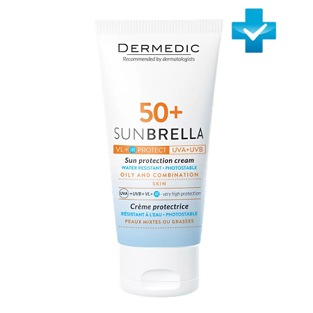 Dermedic Sunbrella Солнцезащитный крем SPF50+ для жирной и комб кожи 50 г 1 шт