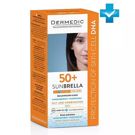 Dermedic Sunbrella Солнцезащитный крем SPF50+ для жирной и комб кожи 50 г 1 шт