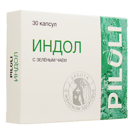 PILULI Индол с зеленым чаем нормализация женской репродуктивной системы и состояния молочной железы капсулы, 30 шт