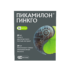 Купить Пикамилон Гинкго капсулы 40 мг+20 мг 30 шт цена