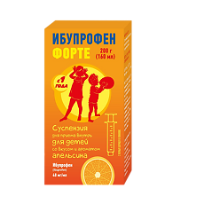 Купить Ибупрофен Форте суспензия для приема внутрь для детей 40 мг/мл апельсин (160 мл) 200 г фл 1 шт цена