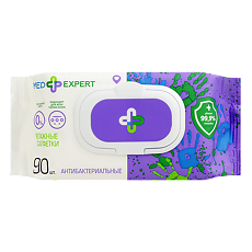 Купить Med Expert Салфетки влажные антибактериальные с пластиковым клапаном 90 шт цена