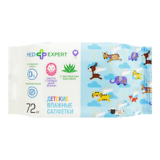 Купить Med Expert Салфетки влажные детские гипоаллергенные с алоэ вера 72 шт цена
