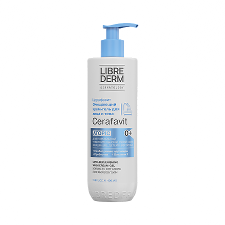 Либридерм (Librederm) Cerafavit Крем-гель липидивосстанавливающий очищающий с церамидами и пребиотиком 400 мл 1 шт