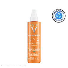 Купить Vichy Capital Soleil Спрей-флюид солнцезащитный легкий для тела SPF30+ 200 мл цена