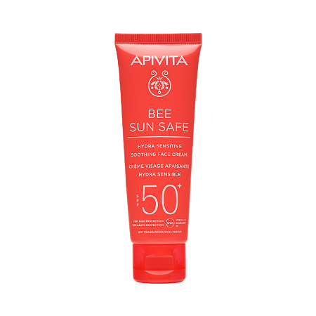 Apivita Bee Sun Safe Солнцезащитный крем для чувствительной кожи лица успокаивающий SPF50+ 50 мл 1 шт