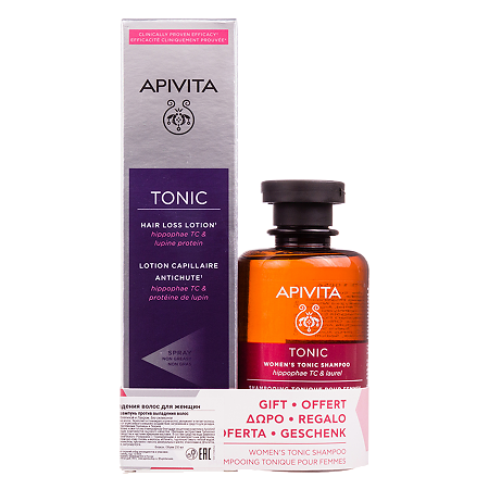 Apivita Набор против выпадения волос для женщин Tonic лосьон спрей 150 мл+Tonic Women шампунь 250 мл 1 уп