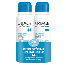 Купить Uriage Deodorant Fraicheur Дезодорант-спрей освежающий с квасцовым камнем спрей 125 мл 2 шт цена