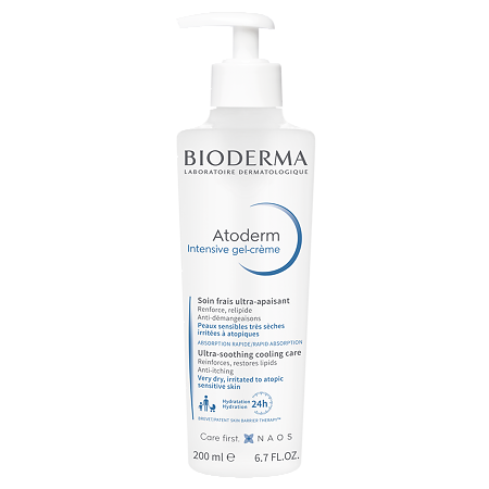Изображение товара Bioderma Atoderm Успокаивающий гель-крем Интенсив для сухой раздраженной и атопичной кожи лица и тела 200 мл 1 шт