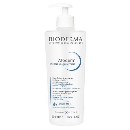Изображение товара Bioderma Atoderm Успокаивающий Гель-крем для сухой раздраженной и атопичной кожи лица и тела 500 мл 1 шт