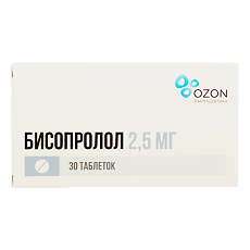 Изображение товара Бисопролол таблетки покрыт.плен.об. 2,5 мг 30 шт