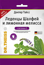 Купить Доктор Тайсс леденцы Шалфей и лимонная мелисса+витамин С 75 г цена