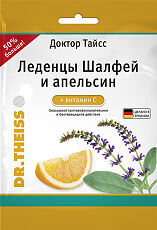 Купить Доктор Тайсс Леденцы Шалфей и апельсин + витамин С 75 г цена