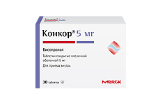 Изображение товара Конкор таблетки 5 мг 30 штук для лечения гипертонии и сердечных заболеваний