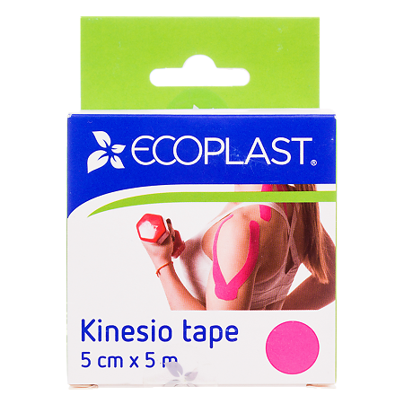 Ecoplast Кинезио тейп 5см х 5м розовый 1 шт