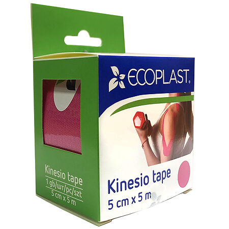 Ecoplast Кинезио тейп 5см х 5м розовый 1 шт