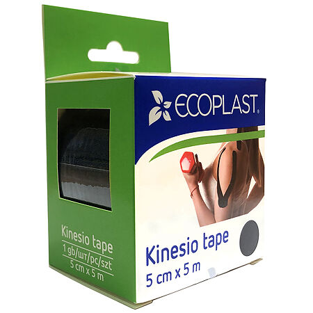 Ecoplast Кинезио тейп 5см х 5м черный 1 шт