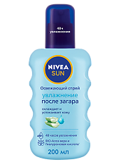 Купить Nivea Sun Освежающий спрей увлажнение после загара с алоэ вера 200 мл 1 шт цена