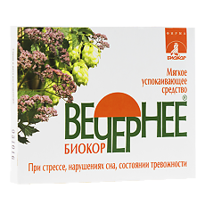 Купить Вечернее Биокор таблетки массой 0,18 г 30 шт цена