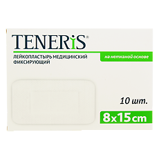 Купить Лейкопластырь Teneris фиксирующий на нетканой основе с подушкой 8х15см 10 шт цена