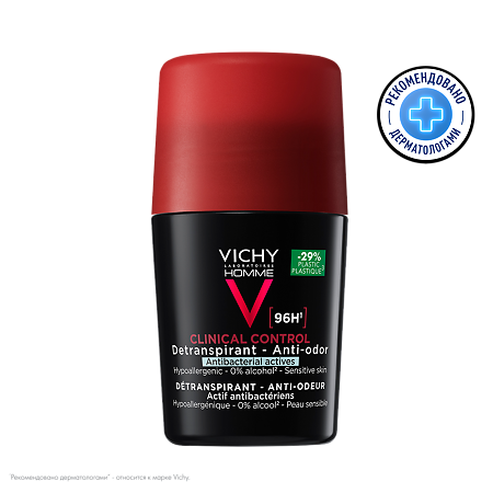 Изображение товара Vichy Homme Clinical Control Дезодорант-антиперспирант 96 ч против избыточного потоотделения 50 мл 1 шт