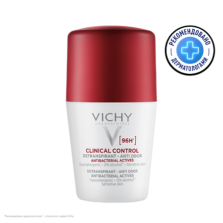 Vichy Clinical Control Дезодорант-антиперспирант шариковый 96 ч против избыточного потоотделения 50 мл 1 шт