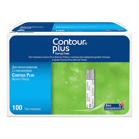 Тест-полоски Контур Плюс (Contour Plus) 100 шт