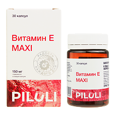 Купить PILULI Витамин Е Макси 150 мг капсулы массой по 700 мг 30 шт цена